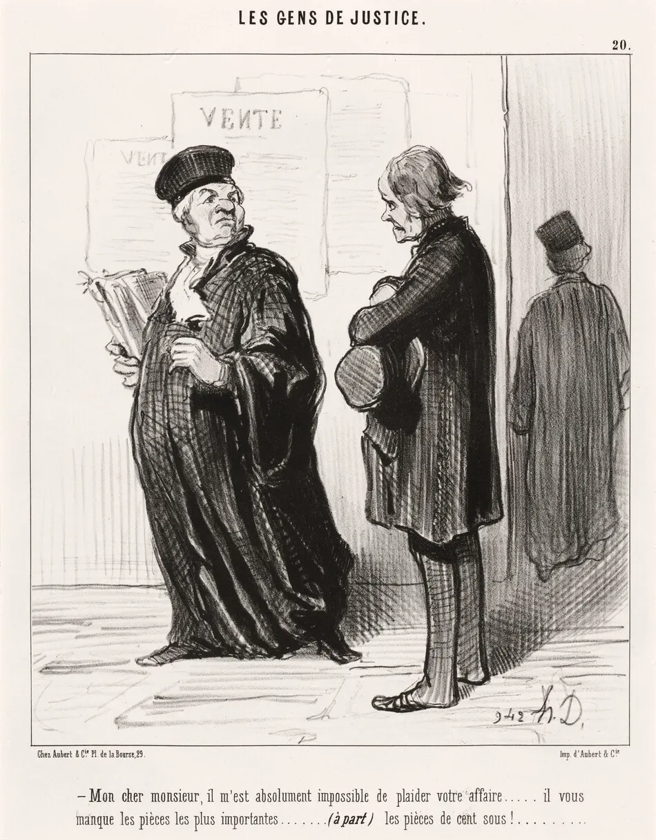 Mon cher monsieur... impossible de plaider votre affaire by Honoré Daumier