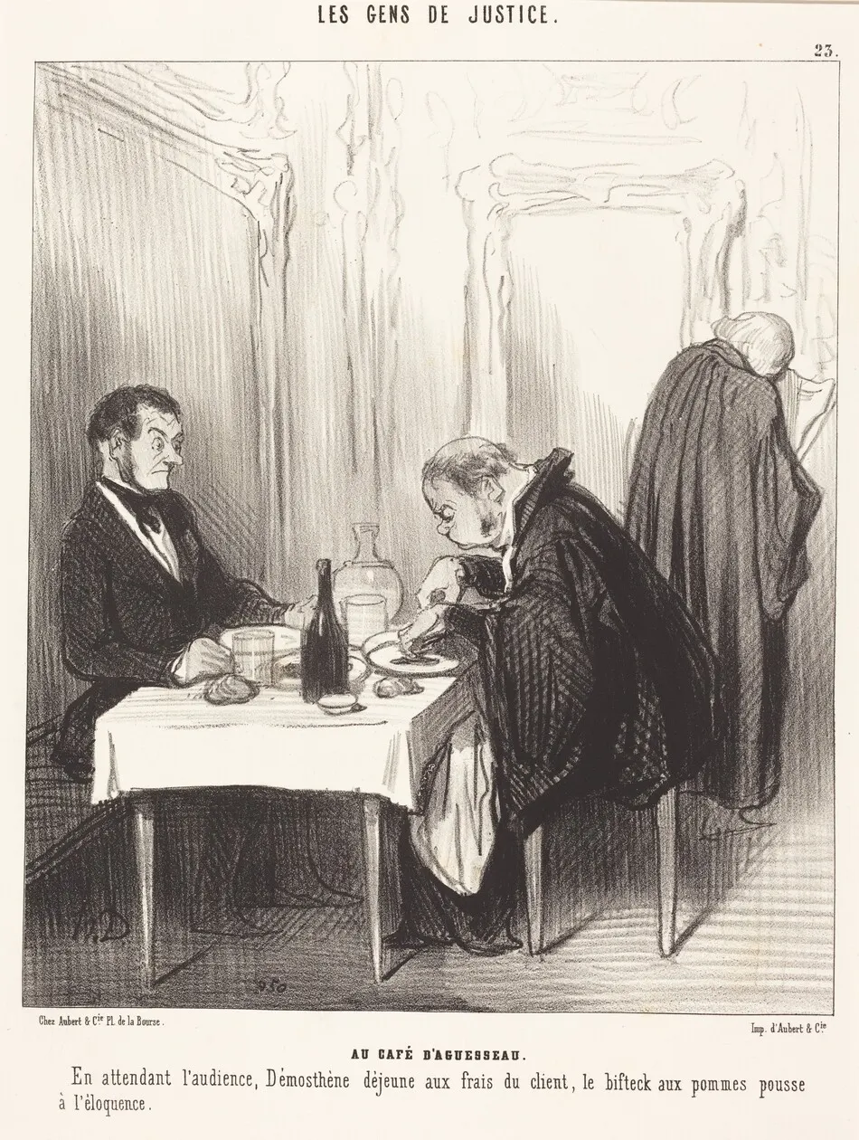 Au Café d'Aguesseau by Honoré Daumier