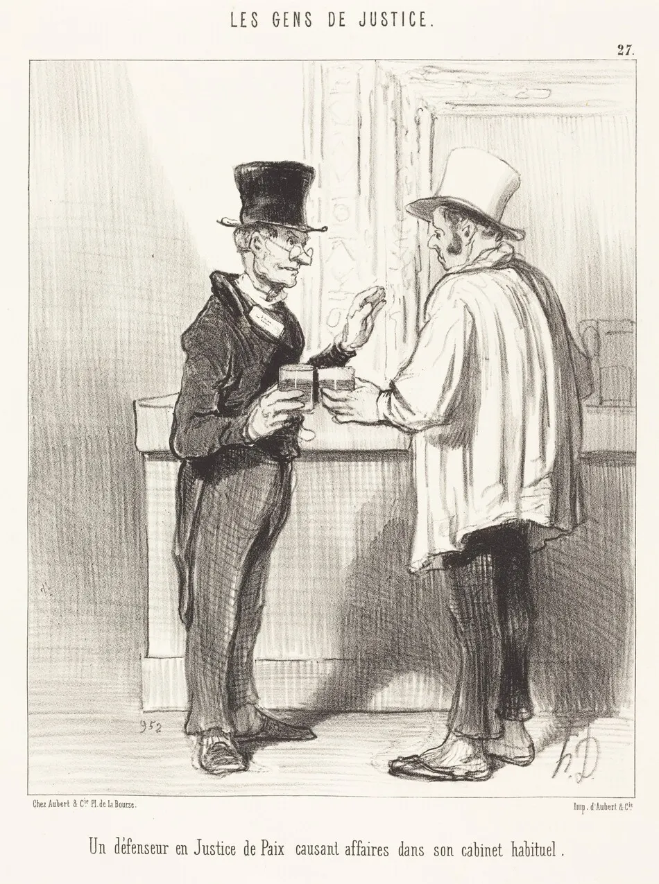 Un Défenseur... causant... dans son cabinet habituel by Daumier, Honoré