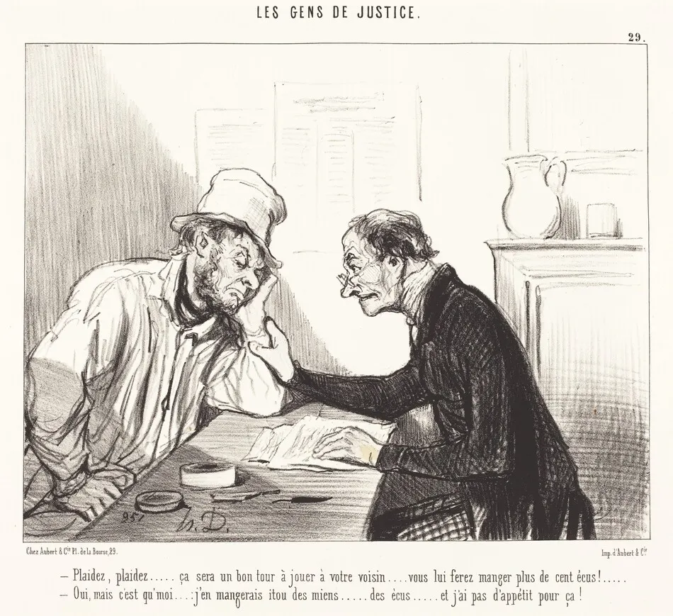 Plaidez... ça sera un bon tour a jouer... by Honoré Daumier