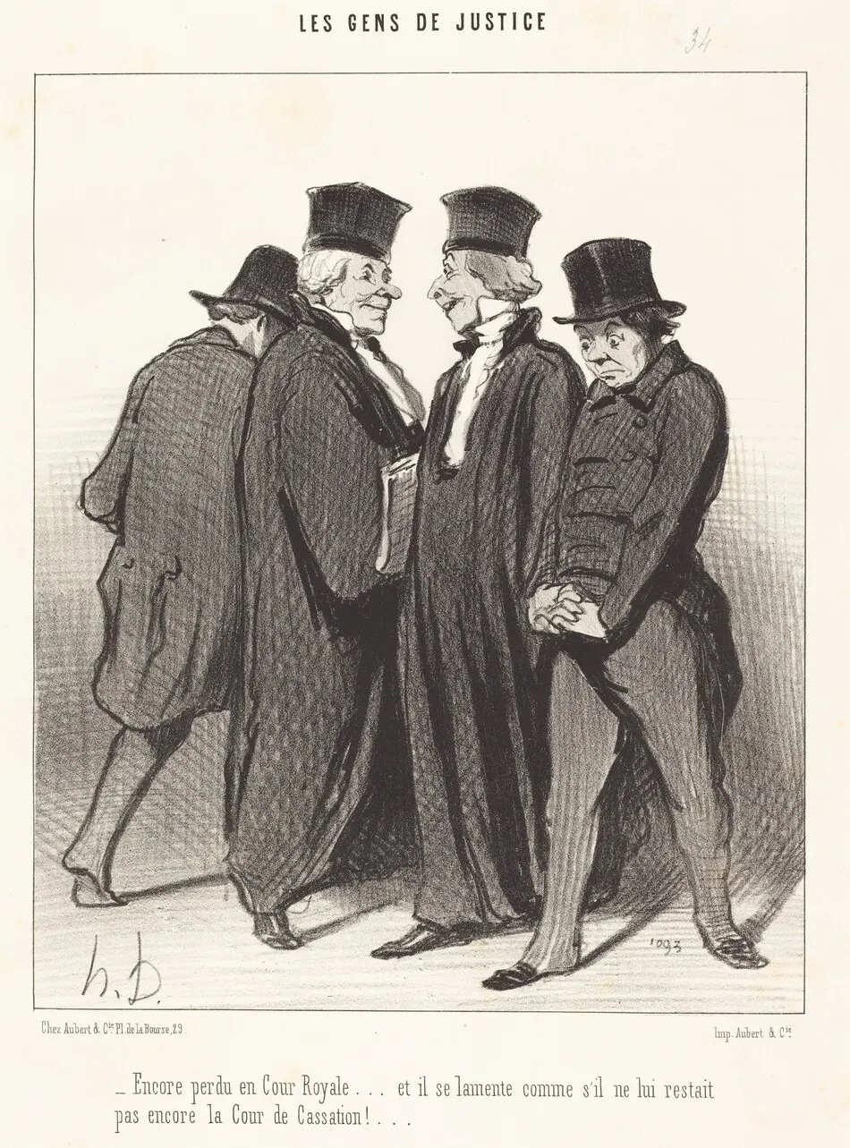 Encore perdu en Cour Royale... et il se lamente... by Honoré Daumier