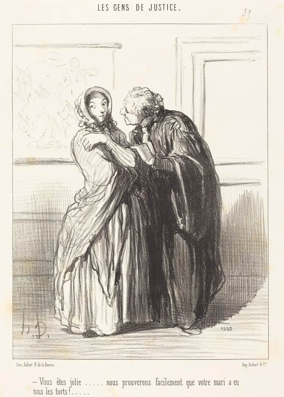 Vous êtes jolie... by Daumier, Honoré