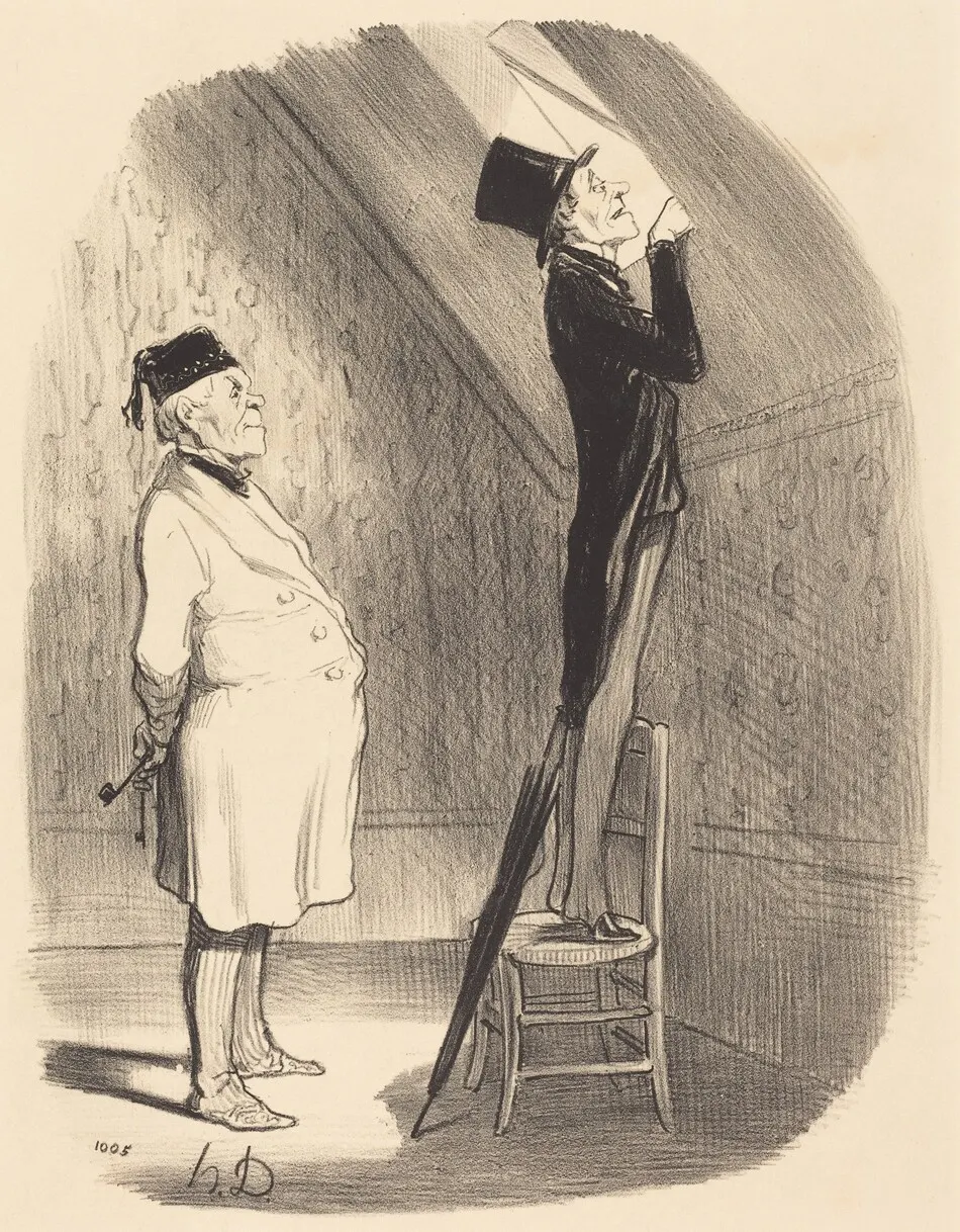 Oh! quant a la vue, vous ne trouverez pas mieux qu'ici! by Honoré Daumier