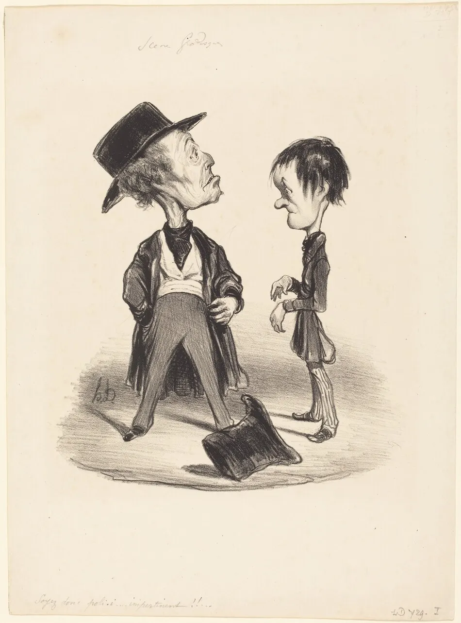 Soyez donc poli... i... by Daumier, Honoré