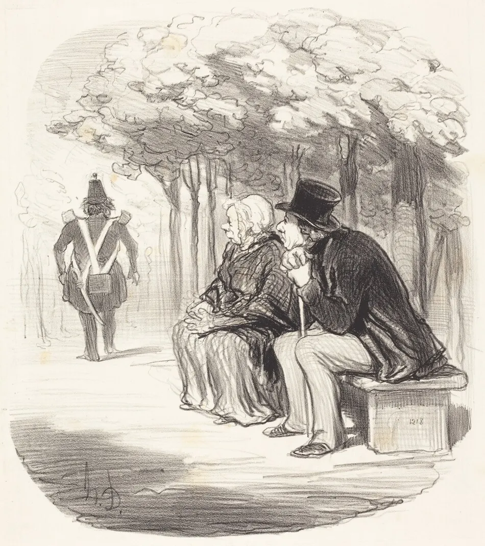 Je n'métonne pas si les femmes ont... du goût... by Honoré Daumier