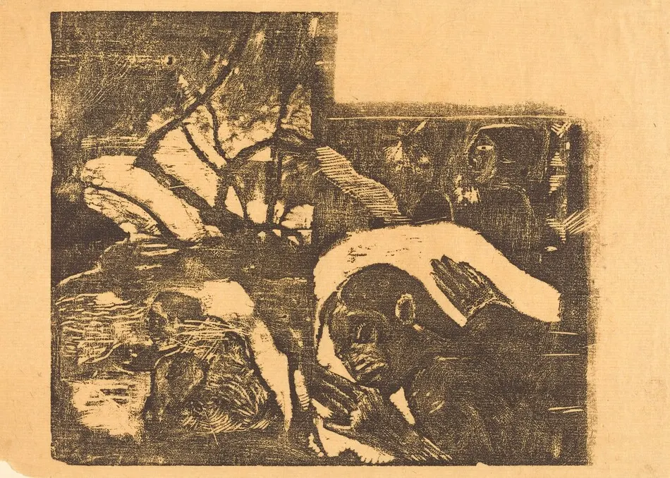 A Maori Woman in a Forest;  Manao Tupapau (She is Haunted by a Spirit) by Paul Gauguin