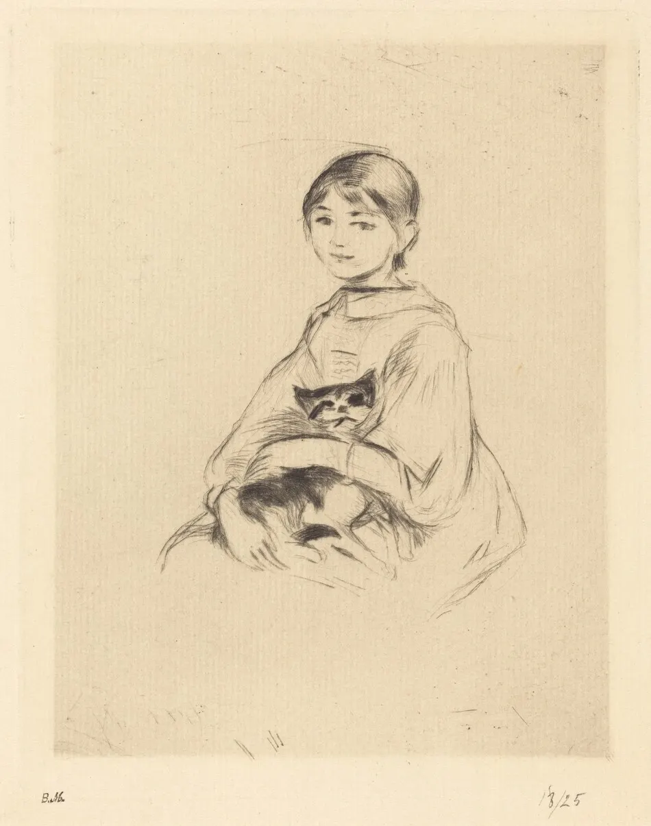 Julie Manet Holding a Cat by Berthe Morisot