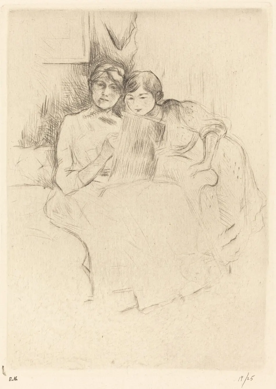 The Drawing Lesson (Berthe Morisot and her Daughter) by Berthe Morisot