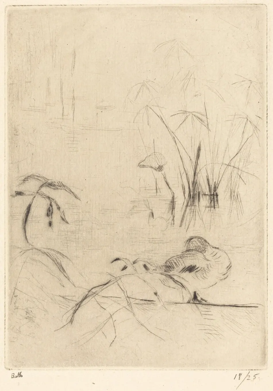 Ducks at Rest on the Bank by Berthe Morisot
