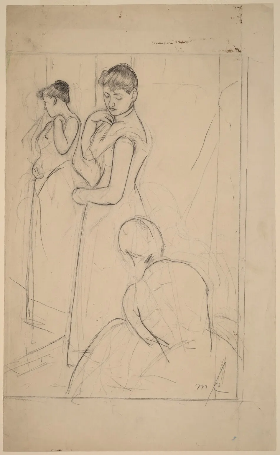 The Fitting [recto] by Mary Cassatt