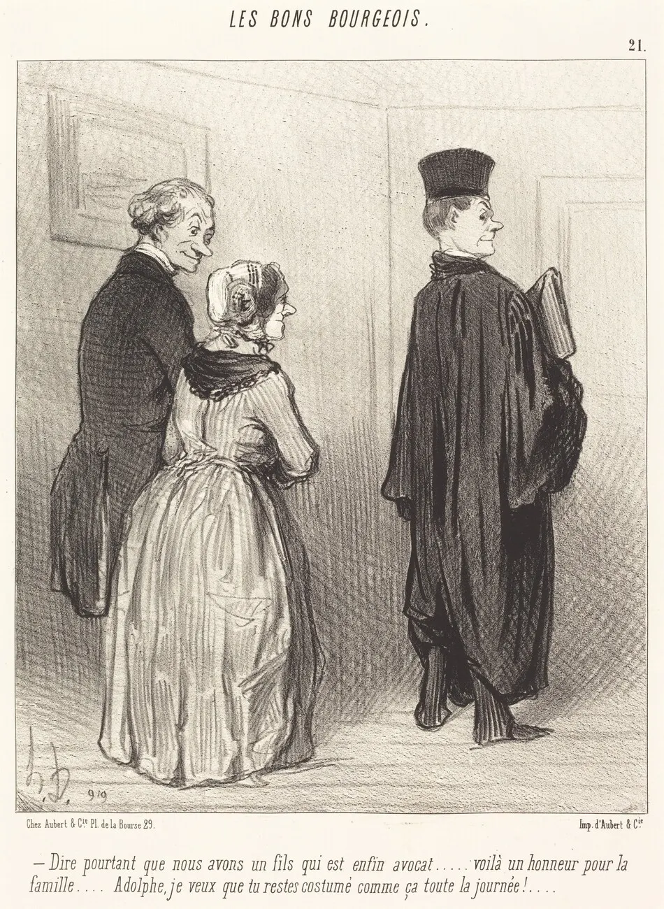 Dire... que nous avons un fils qui est... avocat... by Honoré Daumier