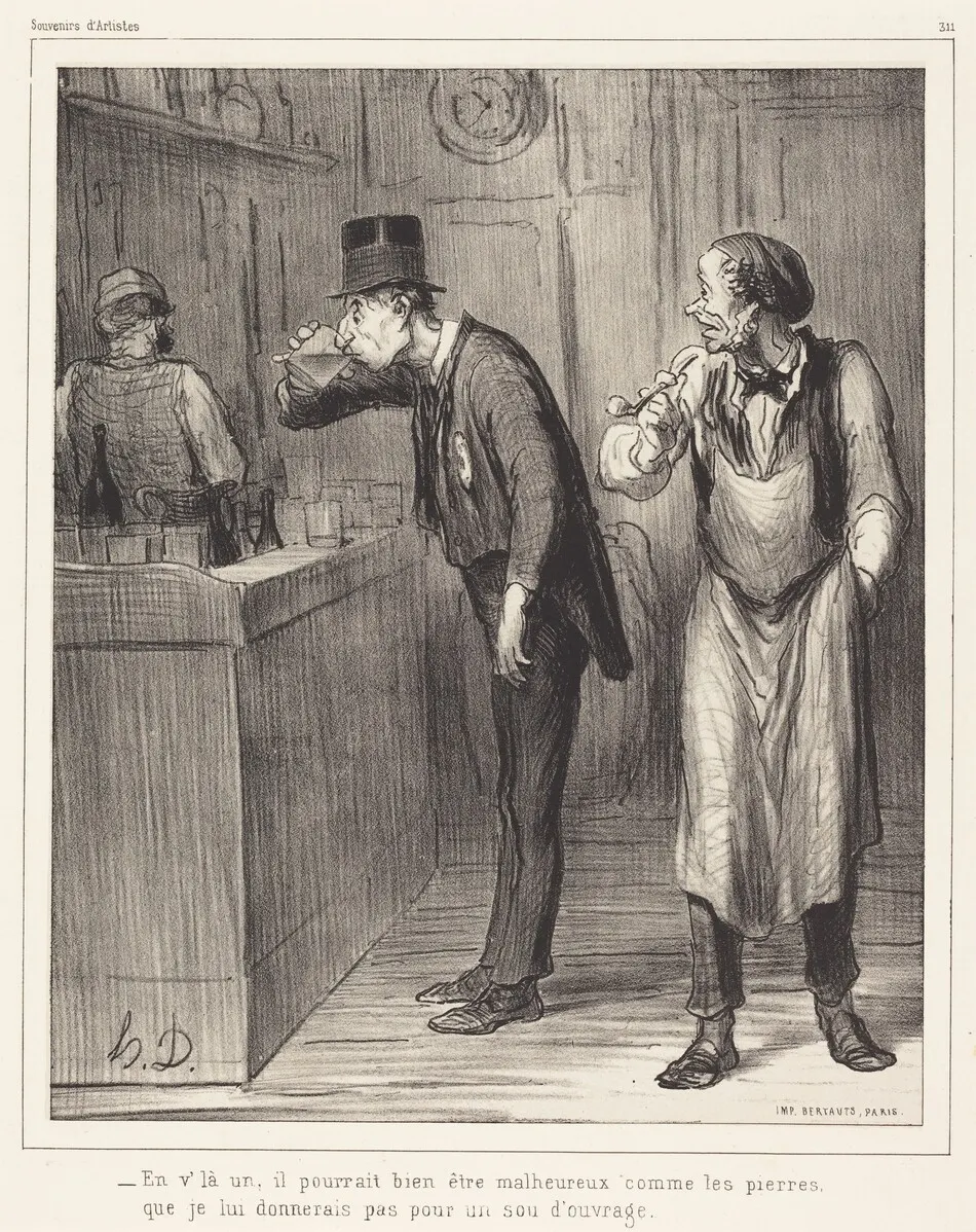 En v'la un, il pourrait bien être malheureux... by Honoré Daumier