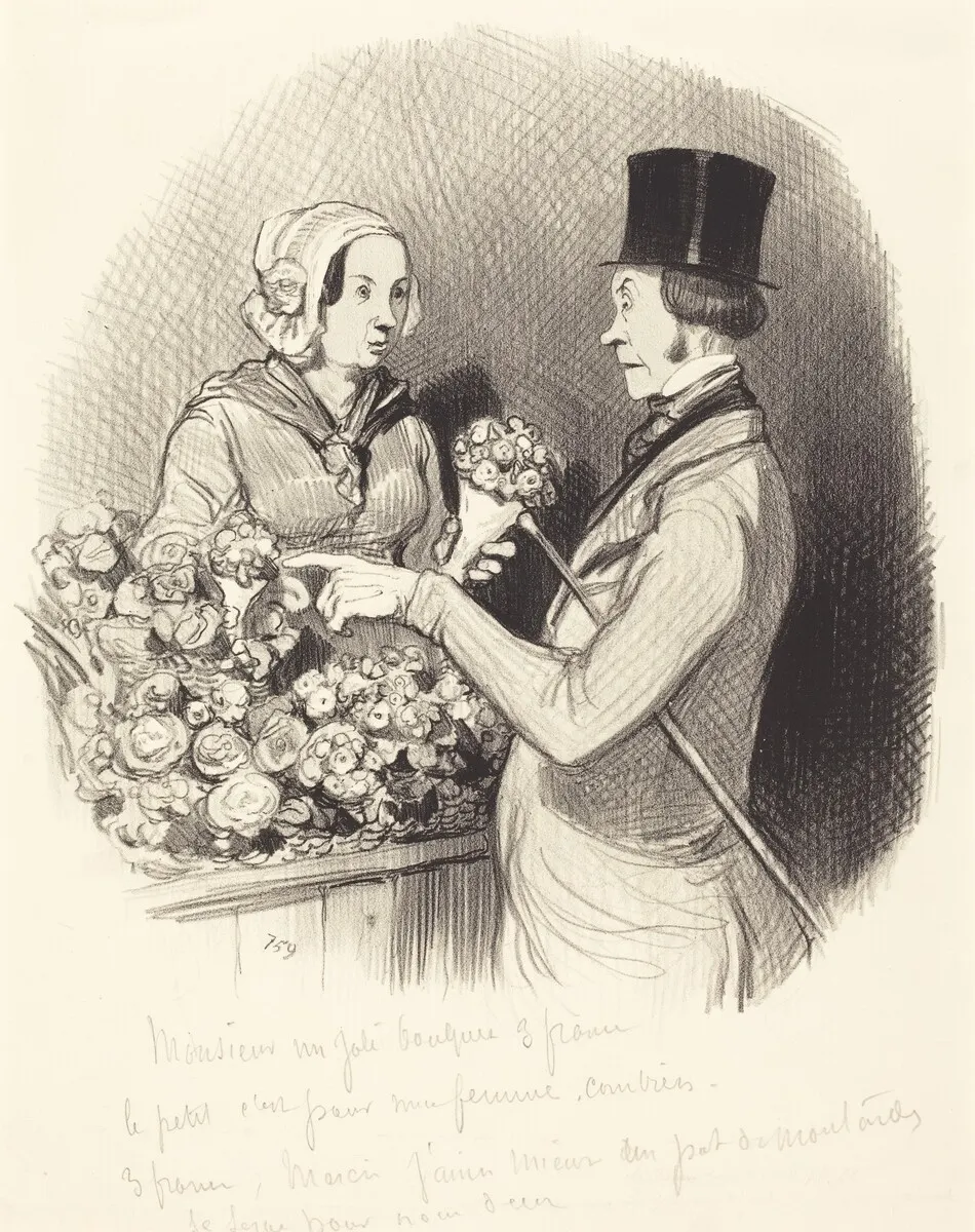 Le Jour ou il faut se montrer galant by Honoré Daumier