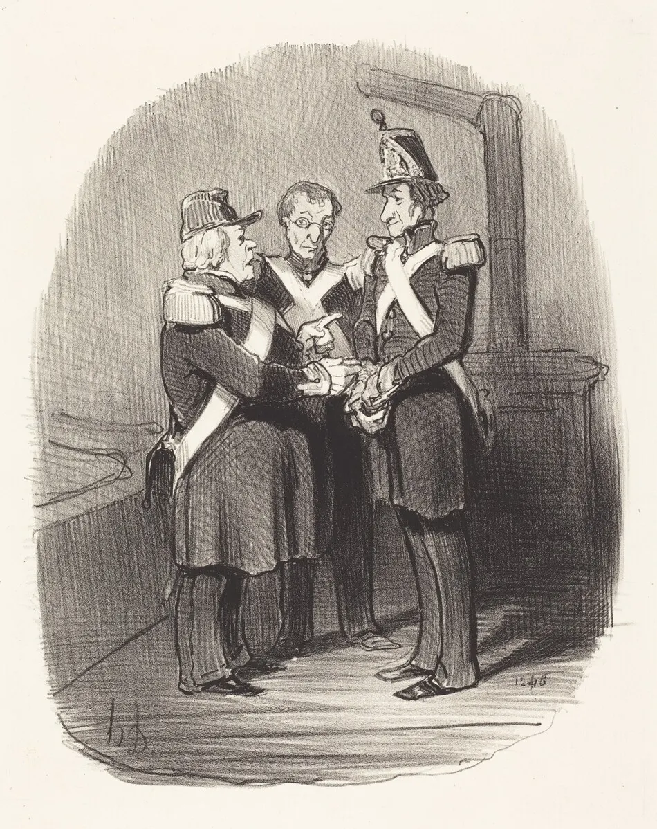 Expliquez-moi donc, monsieur Badoulard... by Honoré Daumier
