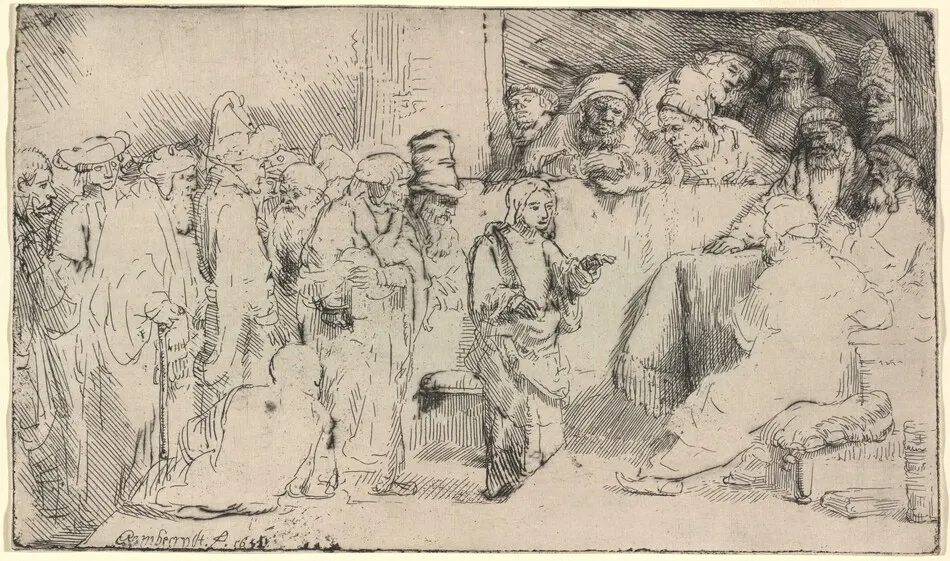Christ Disputing with the Doctors: a Sketch by Rembrandt van Rijn