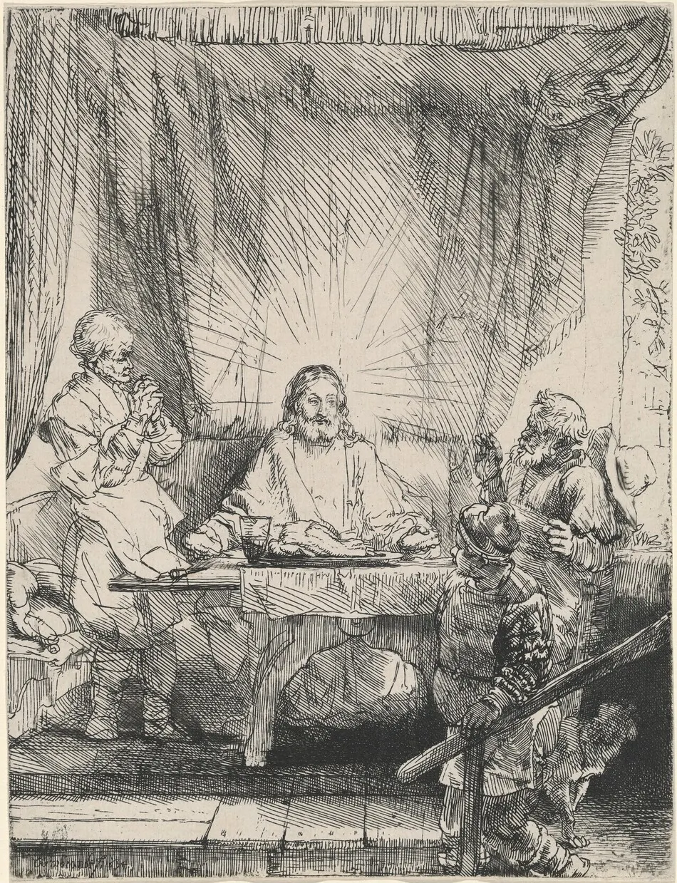 Christ at Emmaus: the Larger Plate by Rembrandt van Rijn