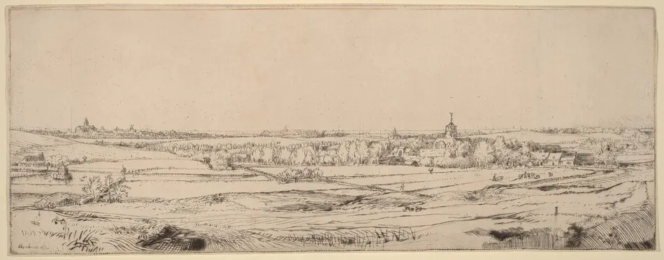 Landscape with a View toward Haarlem (The Goldweigher's Field) by Rembrandt van Rijn