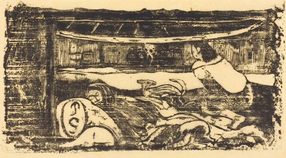 Interior of a Hut (Interieur de case) by Paul Gauguin