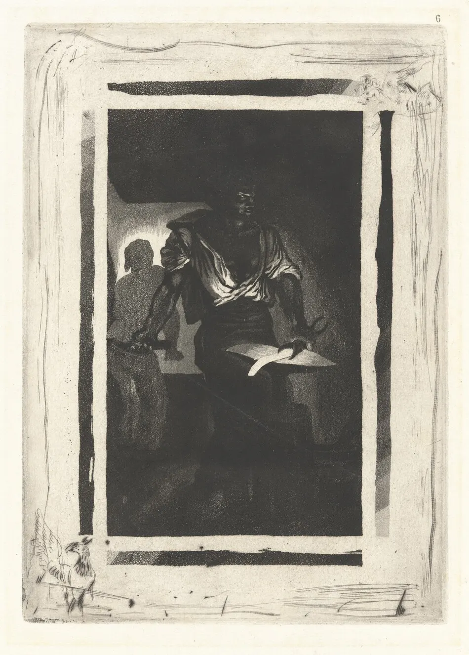 A Blacksmith (Un Forgeron) by Eugène Delacroix