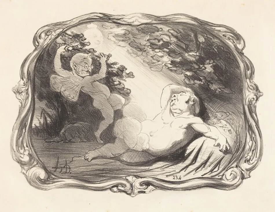 Le Sommeil d'Endymion-Berryer by Honoré Daumier
