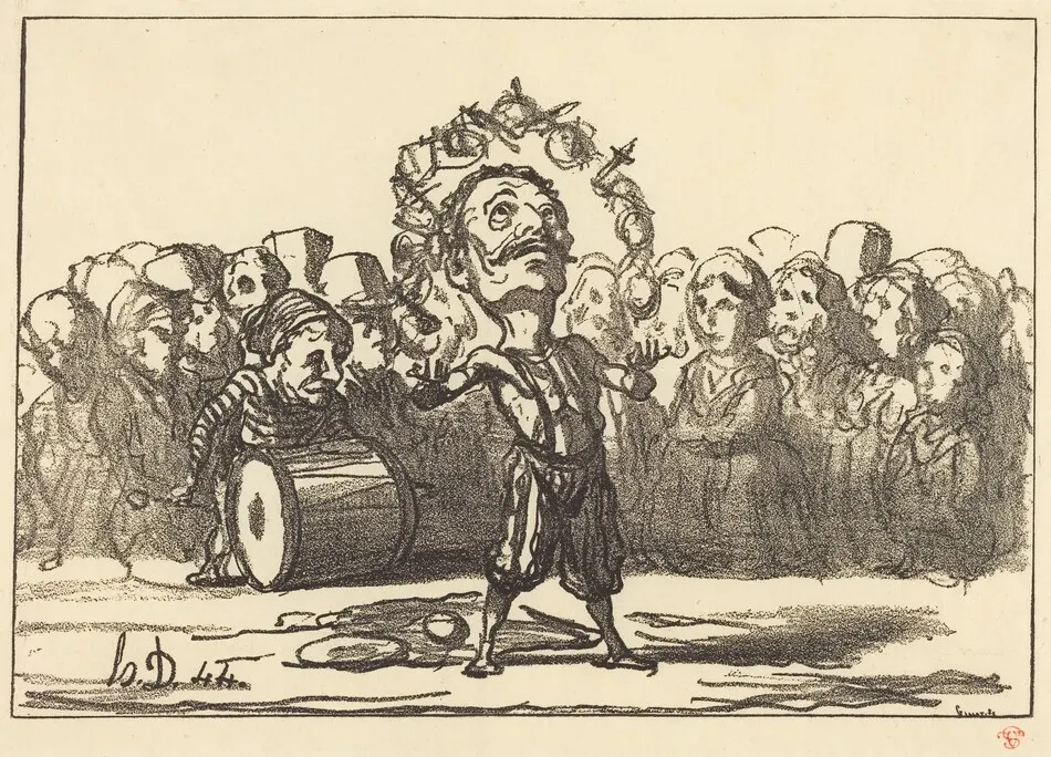 Les saltimbanques by Honoré Daumier