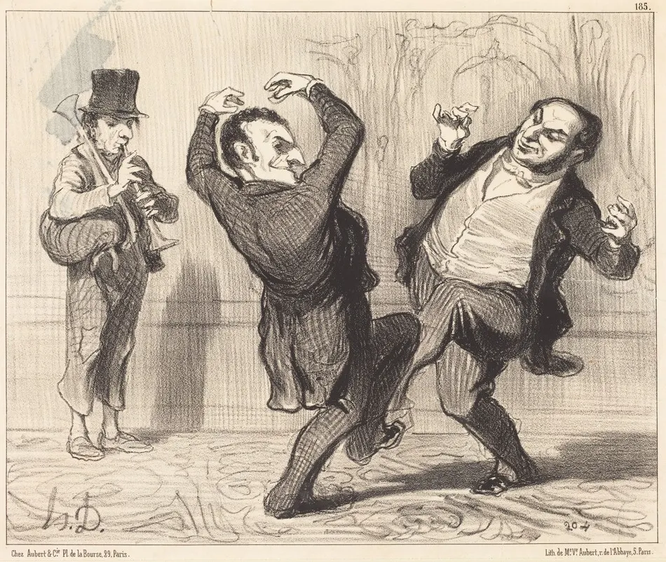 Attachés par leur grandeur au rivage de la Seine... by Honoré Daumier