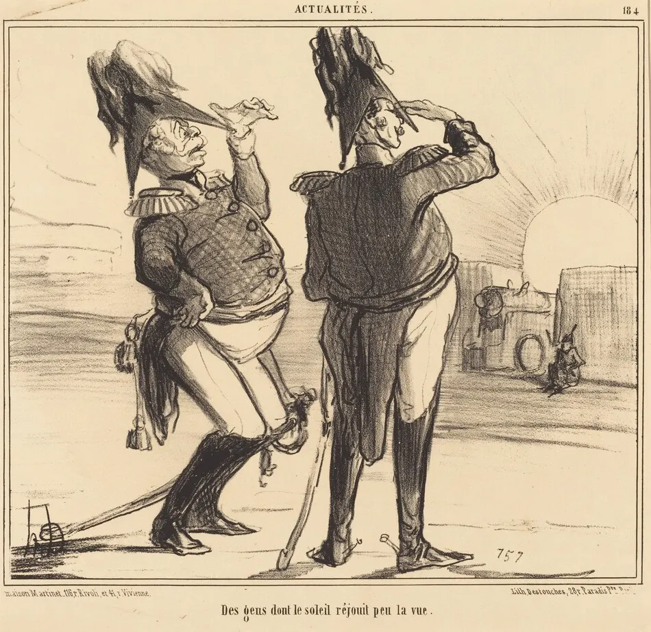 Des gens dont le soleil réjouit peu la vue by Honoré Daumier