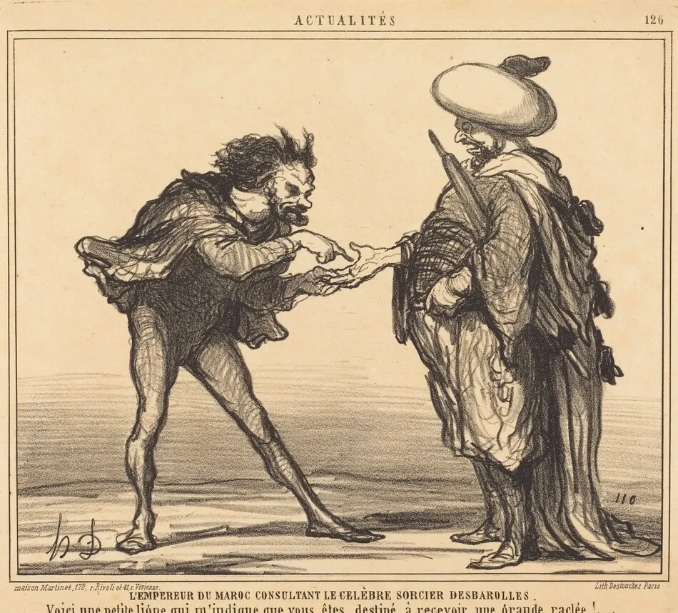 L'Empereur du Maroc consultant... Desbarolles by Honoré Daumier