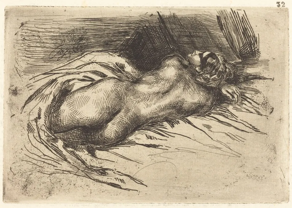 Study of a Woman, Viewed from the Back (Étude de femme vue de dos) by Eugène Delacroix