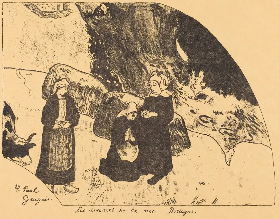 Dramas of the Sea, Brittany  (Les drames de la mer, Bretagne) by Paul Gauguin