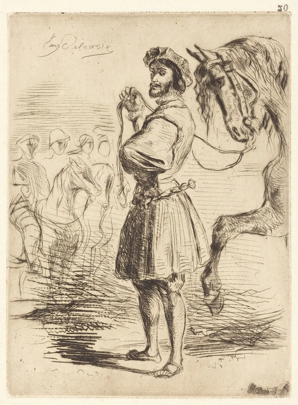 A Lord from the Period of Francis I (Un Seigneur de temps de François Ier) by Eugène Delacroix