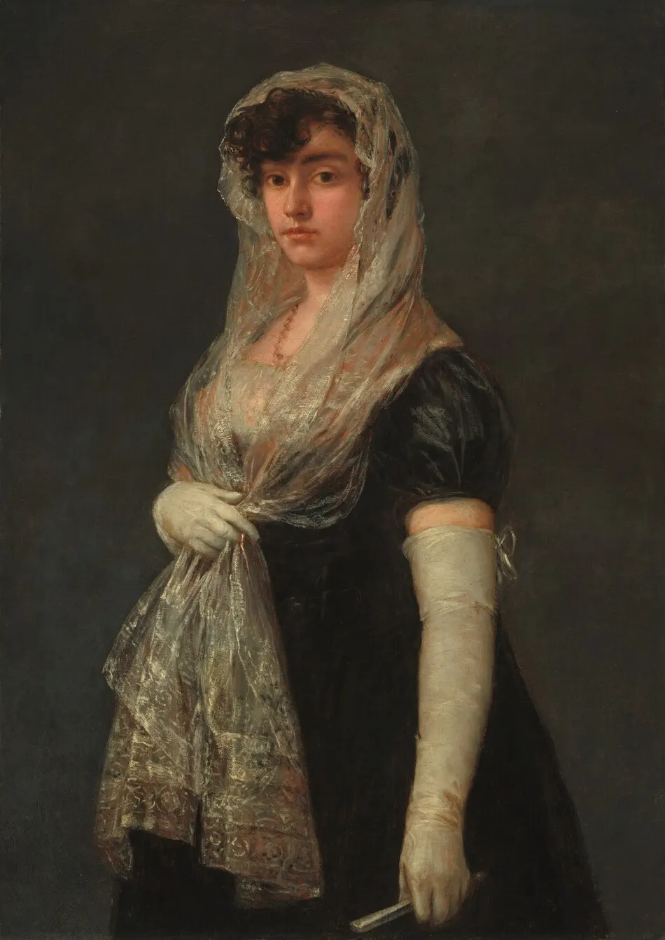 Young Lady Wearing a Mantilla and Basquina by Francisco Goya