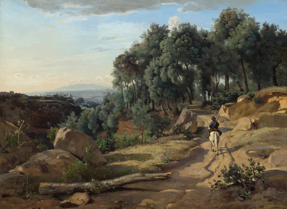 A View near Volterra by Jean-Baptiste-Camille Corot