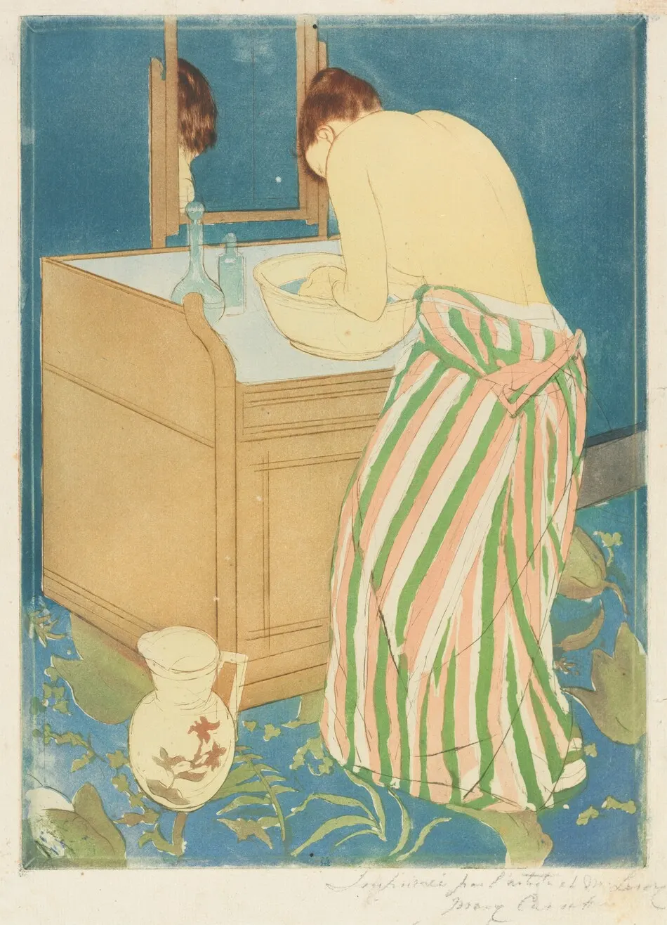 Woman Bathing by Mary Cassatt