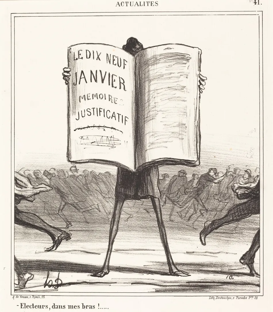 Électeurs, dans mes bras!... by Honoré Daumier