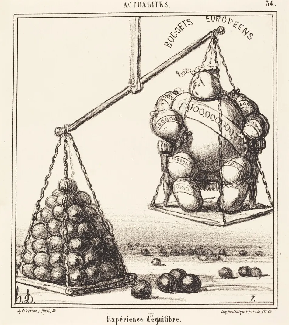 Expérience d'équilibre by Honoré Daumier