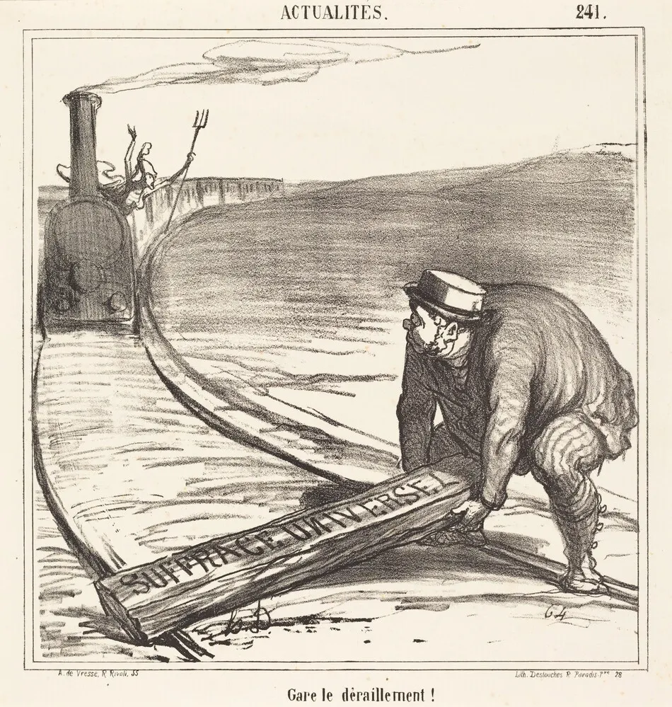 Gare le déraillement! by Honoré Daumier