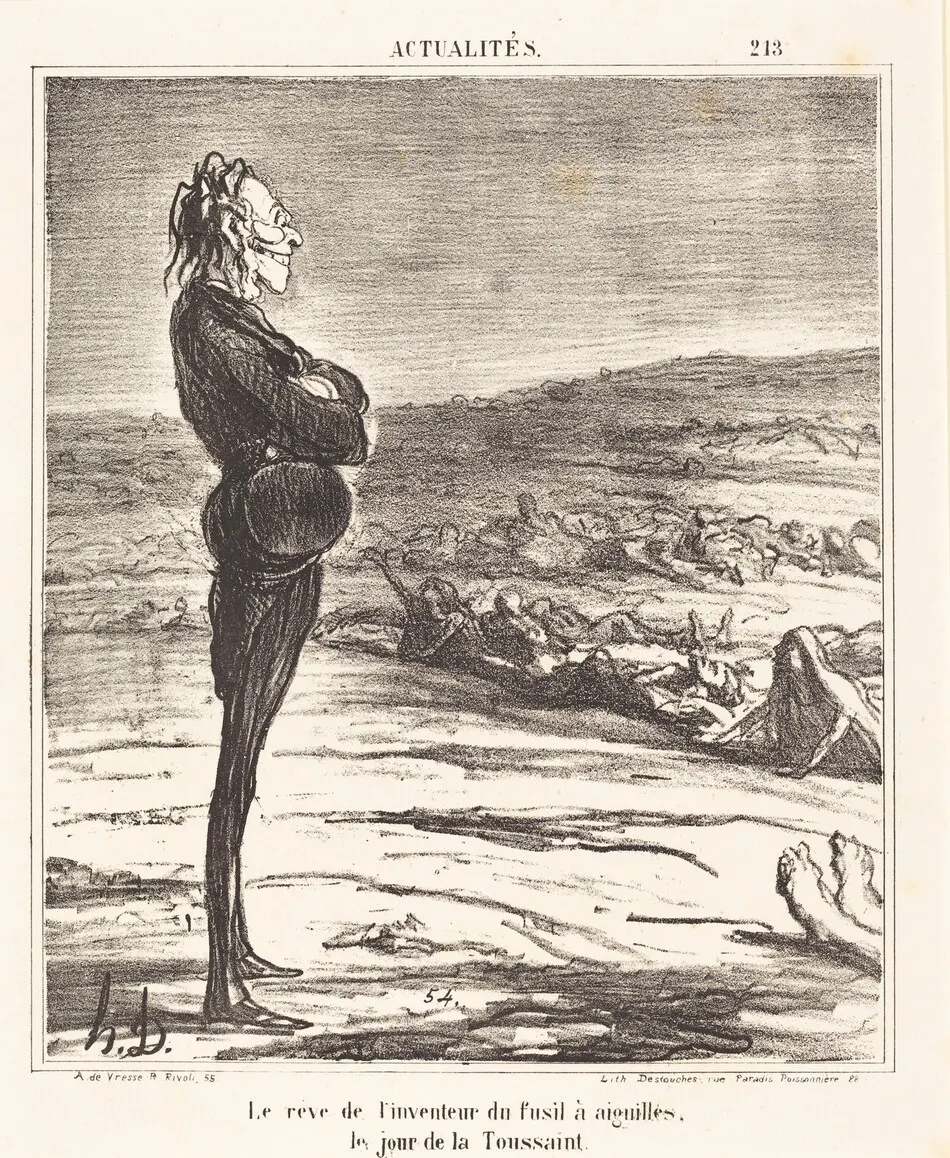 Le Rêve de l'inventeur du fusil a aiguilles... by Honoré Daumier