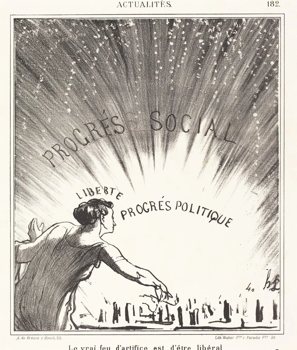 Le vrai feu d'artifice est d'être libéral by Honoré Daumier