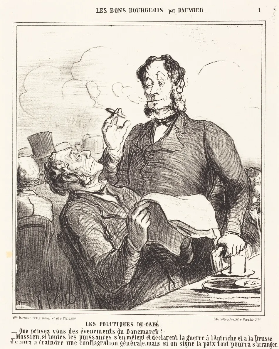 Les Politiques de café by Honoré Daumier