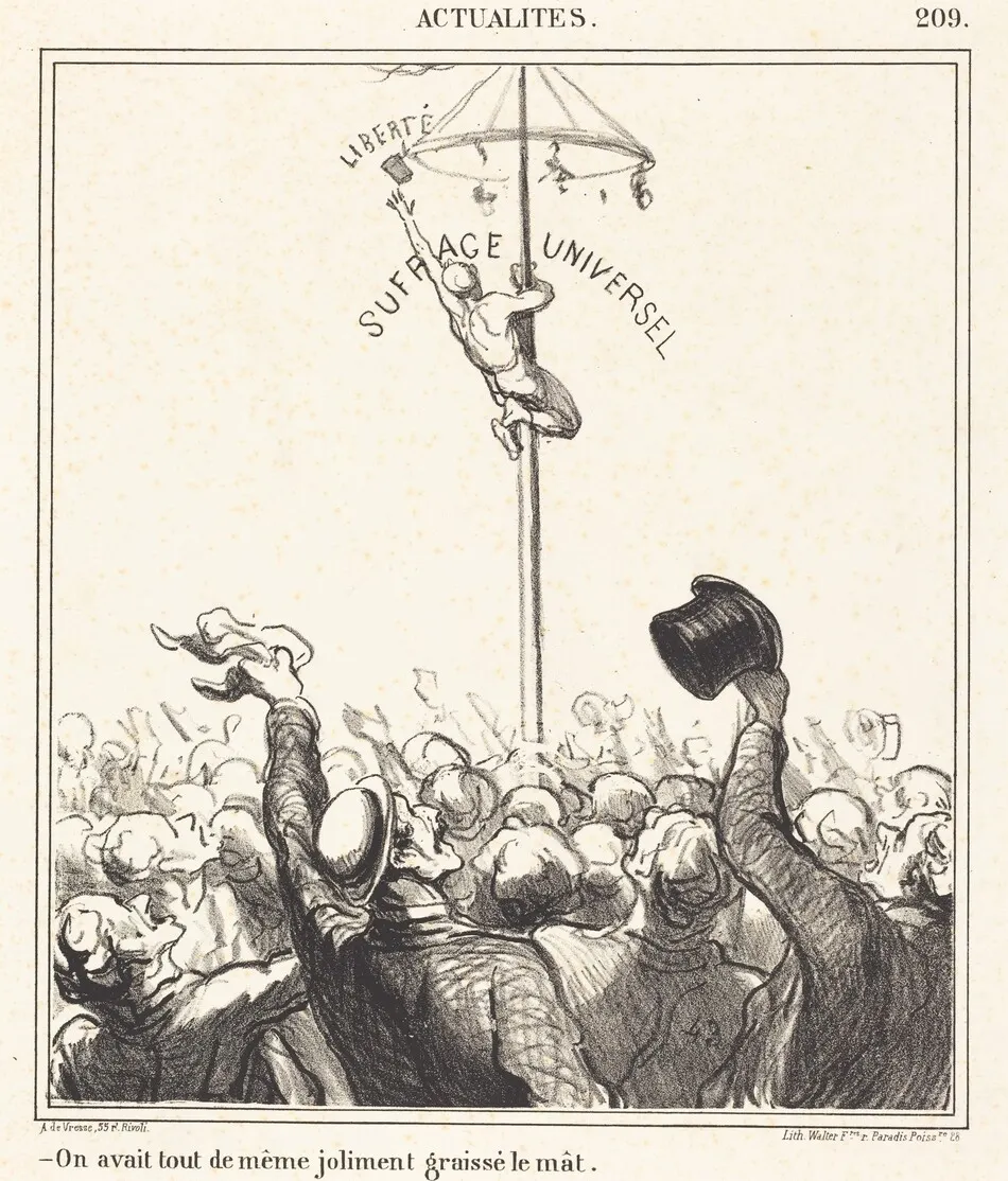 On avait... joliment graissé le mât by Honoré Daumier