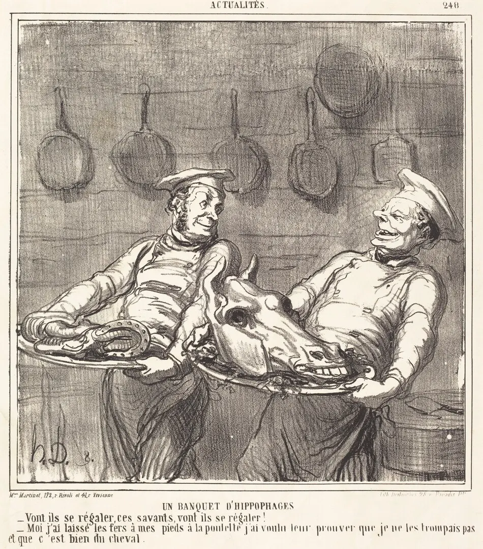 Un Banquet d'hippophages by Daumier, Honoré