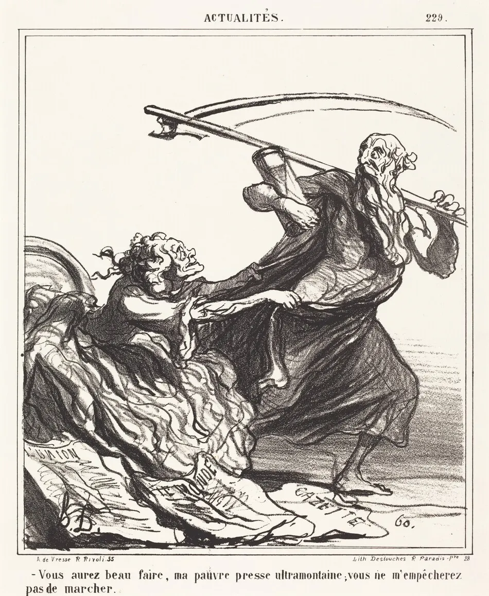 Vous aurez beau faire, ma pauvre presse... by Daumier, Honoré