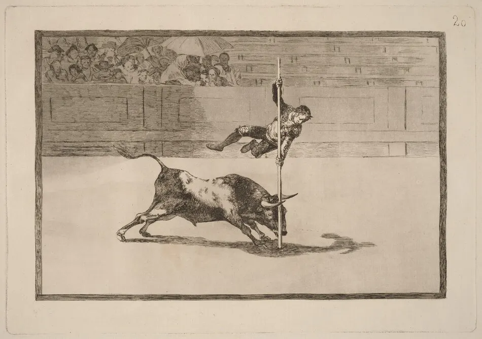 Ligereza y atrevimiento de Juanito Apinani en la de Madrid (The Agility and Audacityof Juanito Apinani in the Ring at Madrid) by Francisco Goya