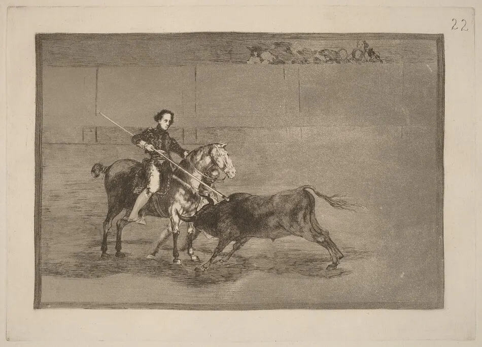 Valor varonil de la celebre Pajuelera en la de Zaragoza (Manly Courage of the Celebrated Pajuelera in the Ring at Saragossa) by Francisco Goya