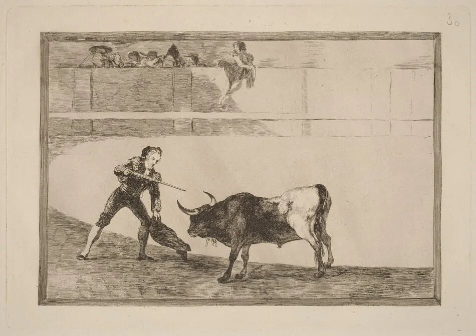 Pedro Romero matando a toro parado (Pedro Romero Killing the Halted Bull) by Francisco Goya