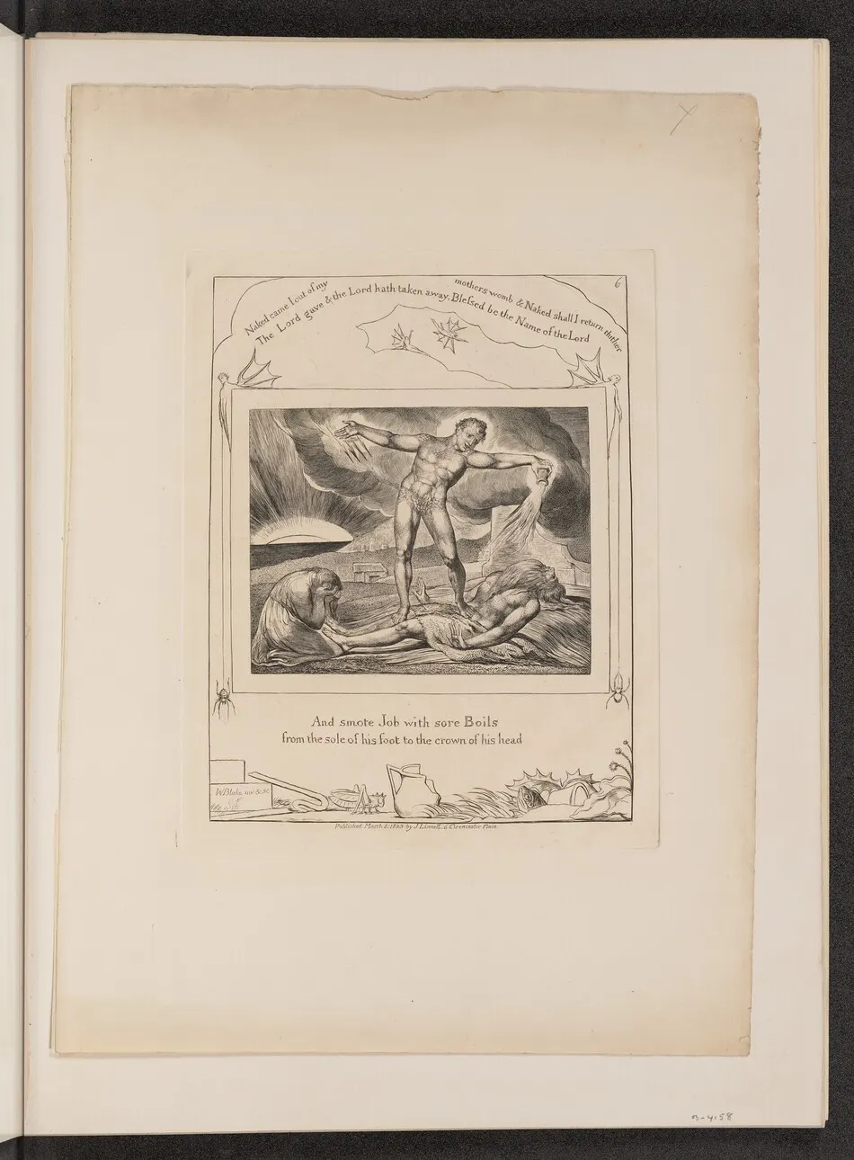 Satan Smiting Job with Boils by William Blake