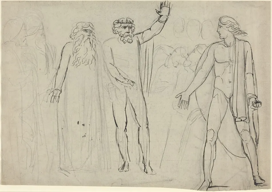 "And Saul Said unto David, Go, and the Lord be with Thee" [recto] by William Blake