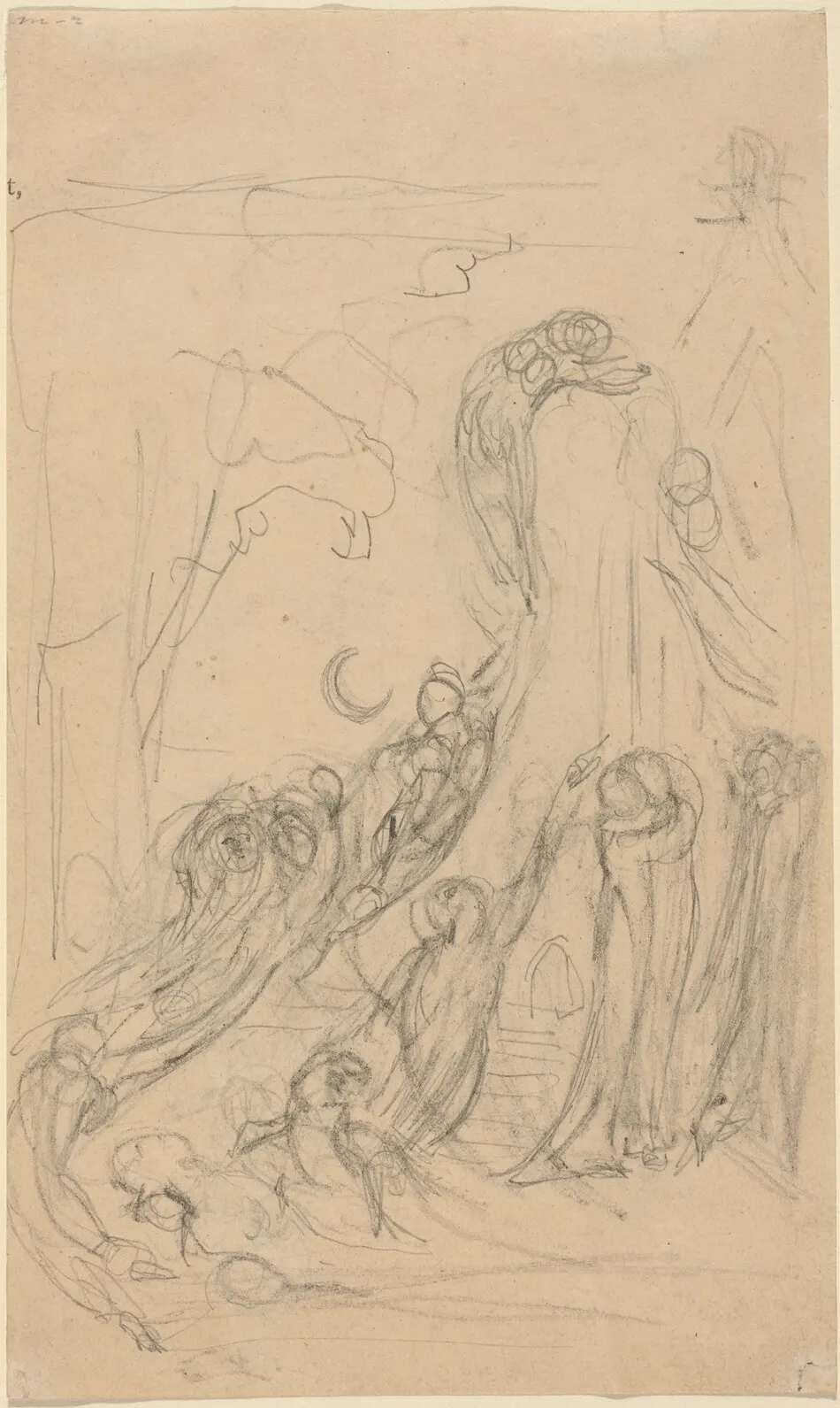 A Resurrection Scene (The Gambols of Ghosts) [recto] by William Blake