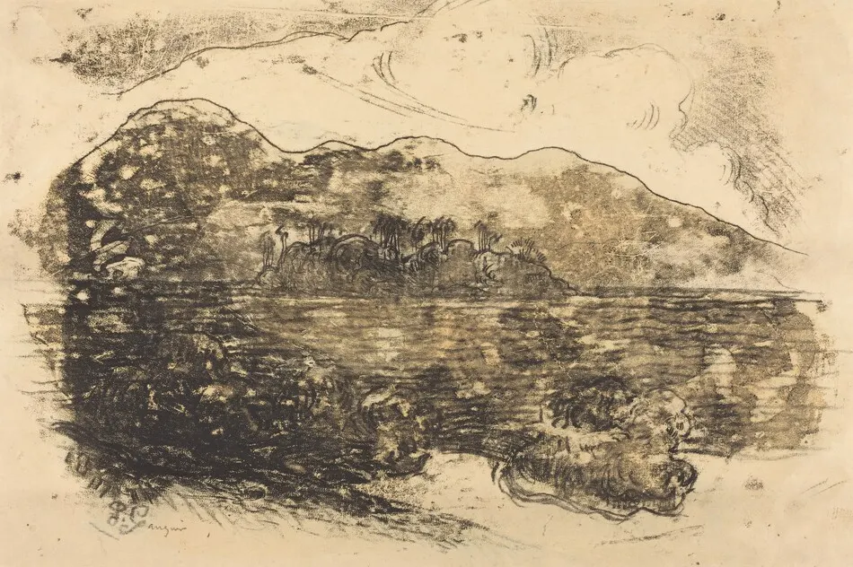 Tahitian Shore [recto] by Paul Gauguin